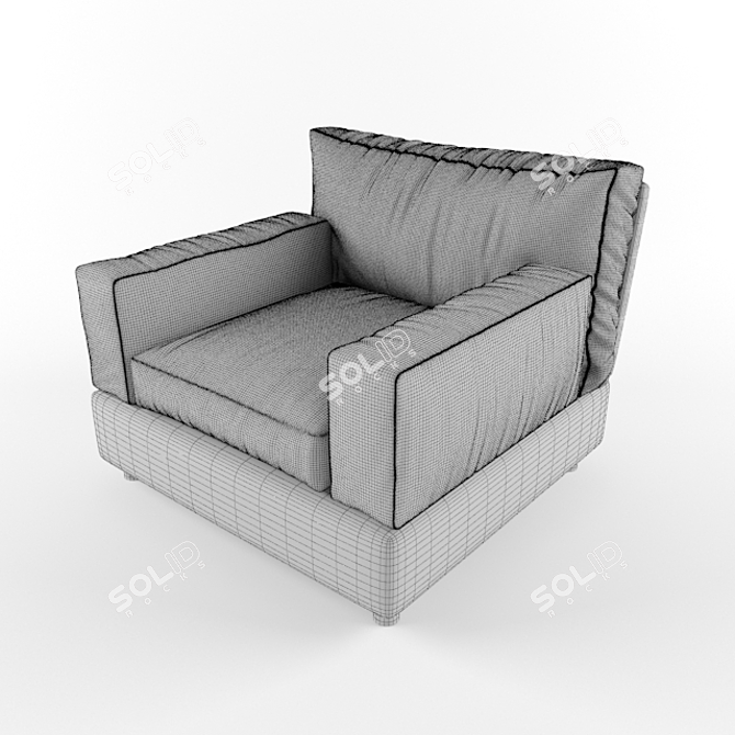 Zarco Rossi Wooden Armchair 3D model image 3