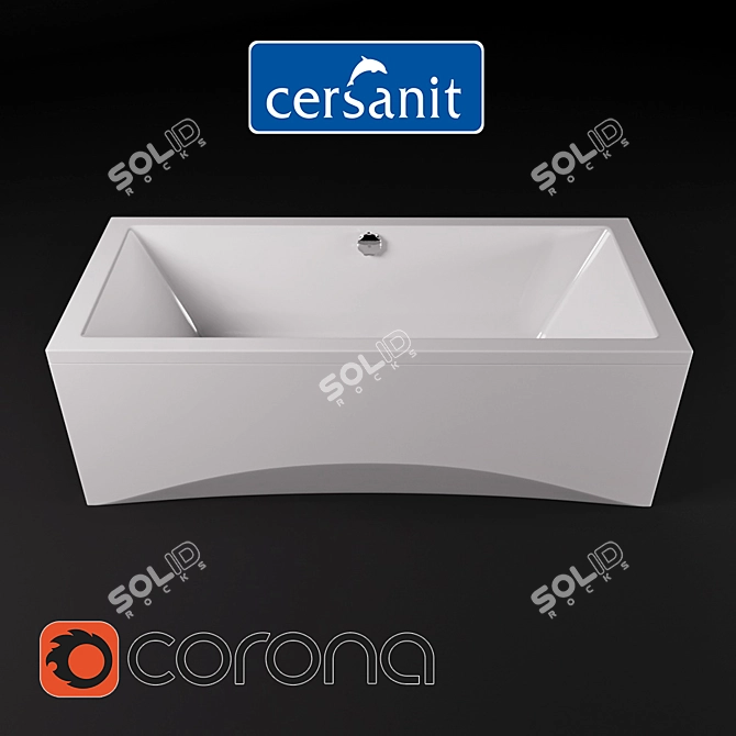 Spacious Intro Rectangular Bath 3D model image 1