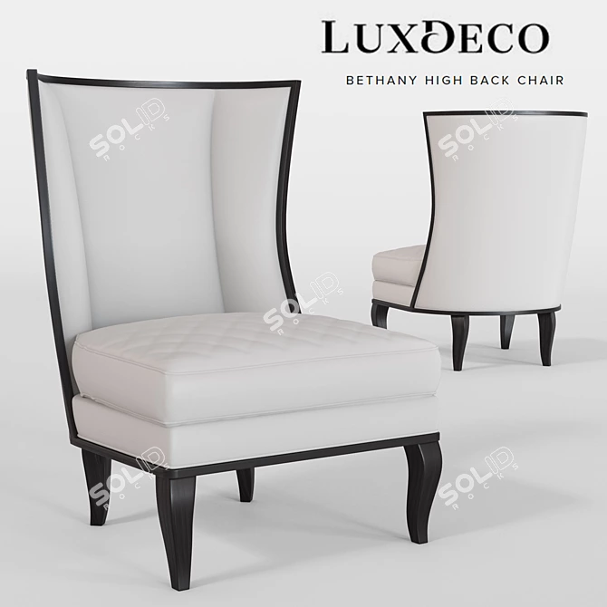 Elegant Bethany High Back Chair 3D model image 1
