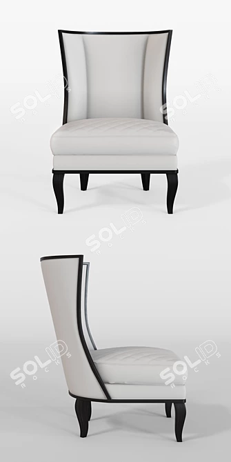 Elegant Bethany High Back Chair 3D model image 2