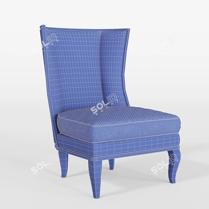 Elegant Bethany High Back Chair 3D model image 3