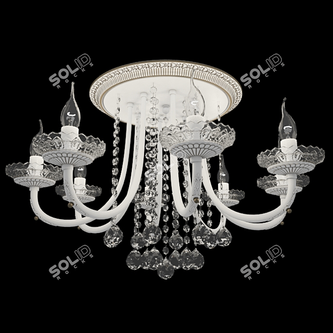 Elegant Barra Ceiling Chandelier 3D model image 1