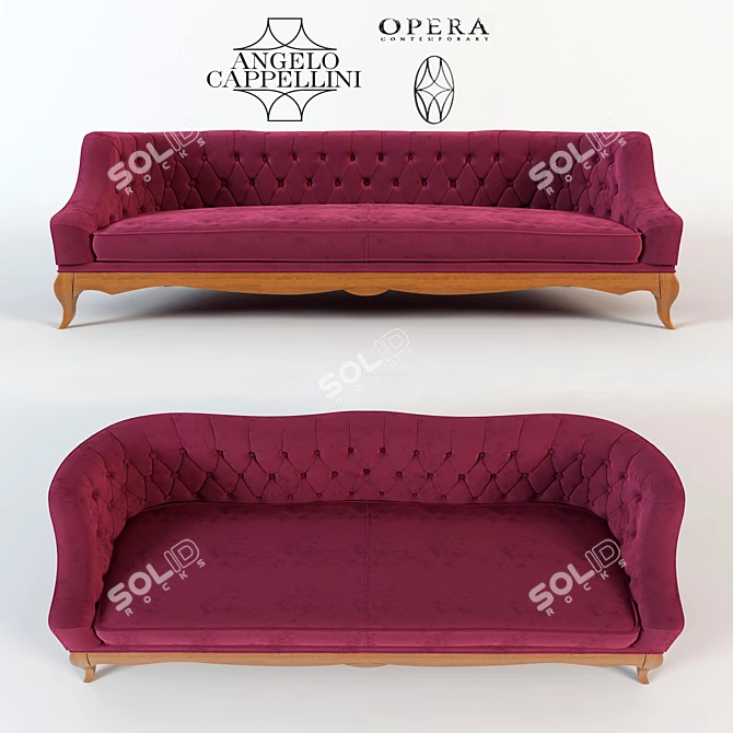 Elegant 200x81x70 Sofa Margherita 3D model image 1