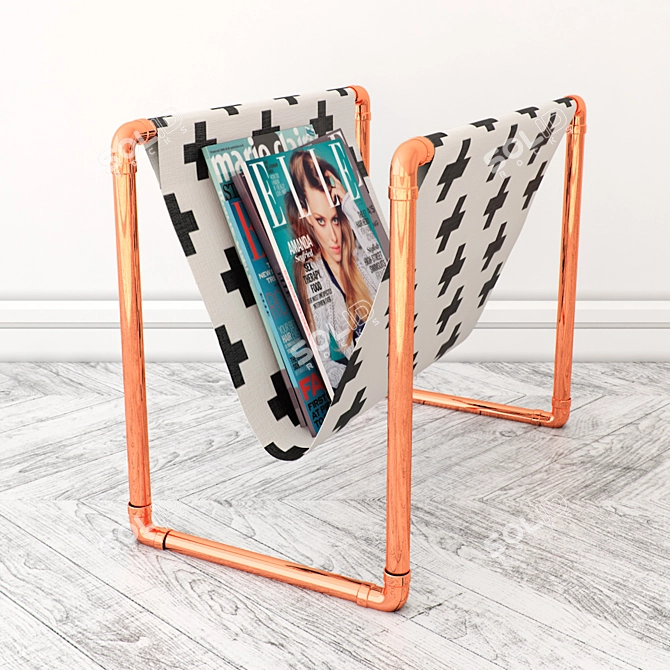 Copper Magazine Stand: Stylish and Functional 3D model image 1