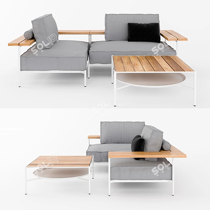 Gloster Tray Lounge Set 3D model image 1