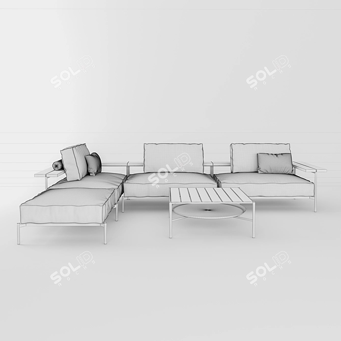 Gloster Tray Lounge C Set 3D model image 3