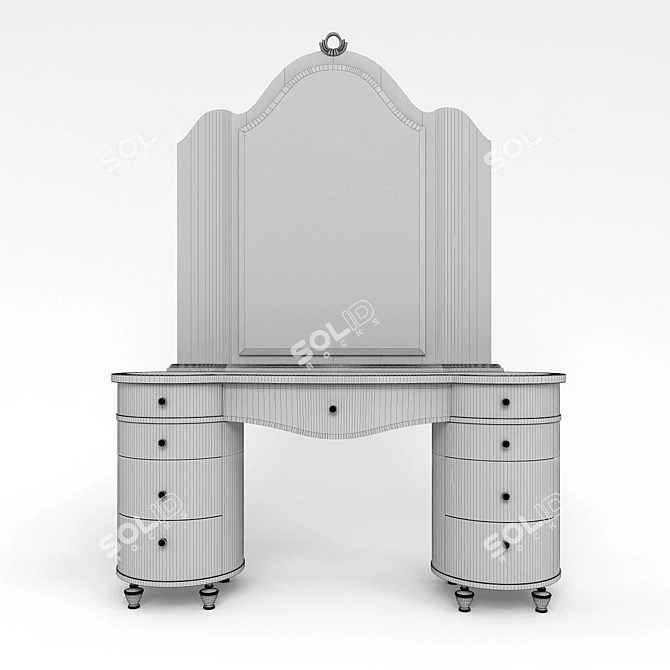 SIGNORINI & COCO Ambra Vanity Table with Mirror 3D model image 3