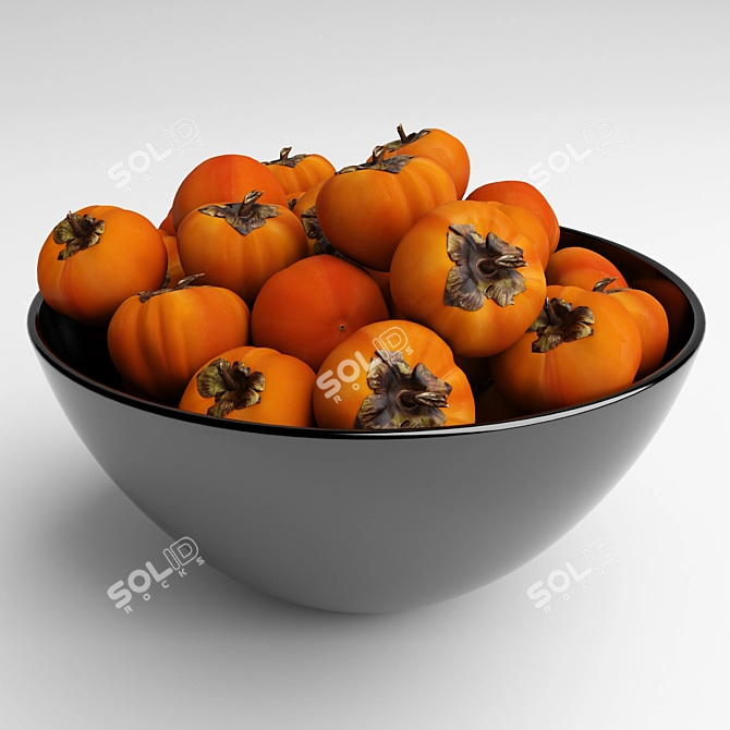 Elegant Persimmons Bowl: Functional and Stylish 3D model image 1