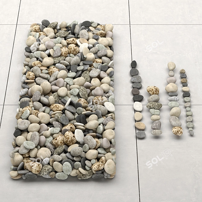 Multi-Colored Pebbles Road 3D model image 2