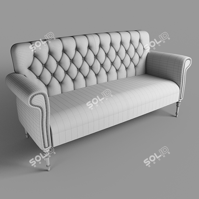 Liverpool Classic: Elegant Leather English Sofa 3D model image 2