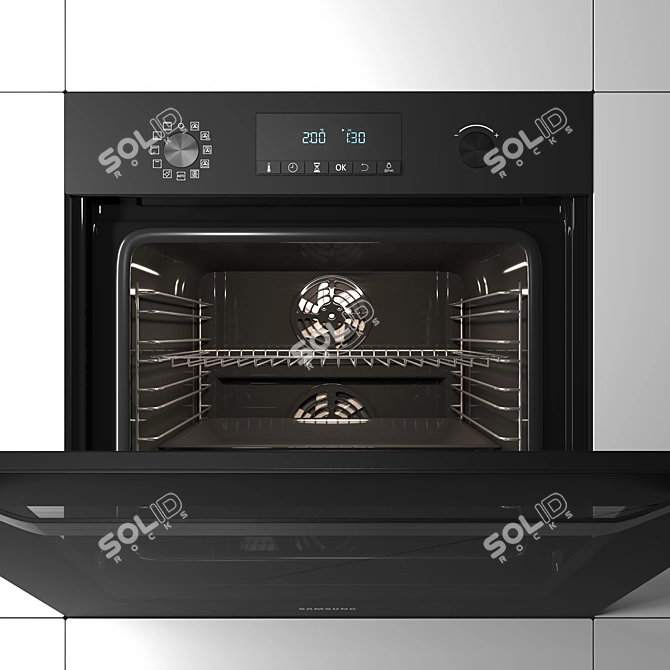 SAMSUNG NV70K2340RB: Modern, Efficient Oven 3D model image 2