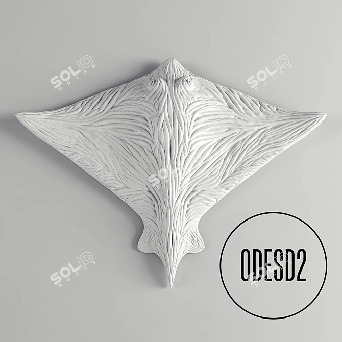 Modern Wall Sculpture: ODESD2 Batoidea 3D model image 1