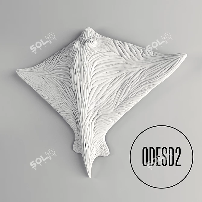 Modern Wall Sculpture: ODESD2 Batoidea 3D model image 2