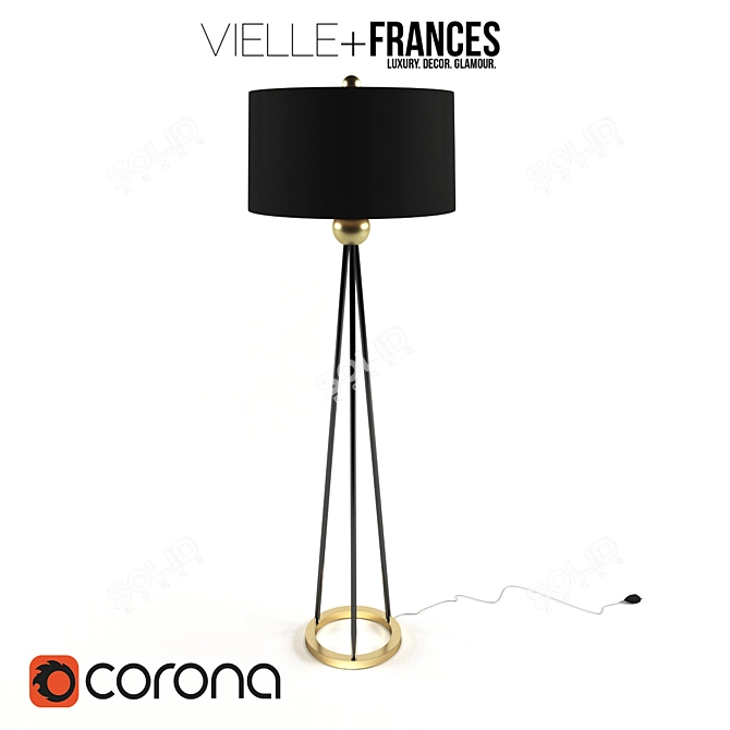 Adreanna Floor Lamp: Elegant Steel Design 3D model image 1