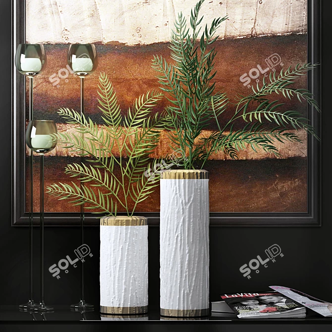 Elegant Home Decor 8-Piece Set 3D model image 1