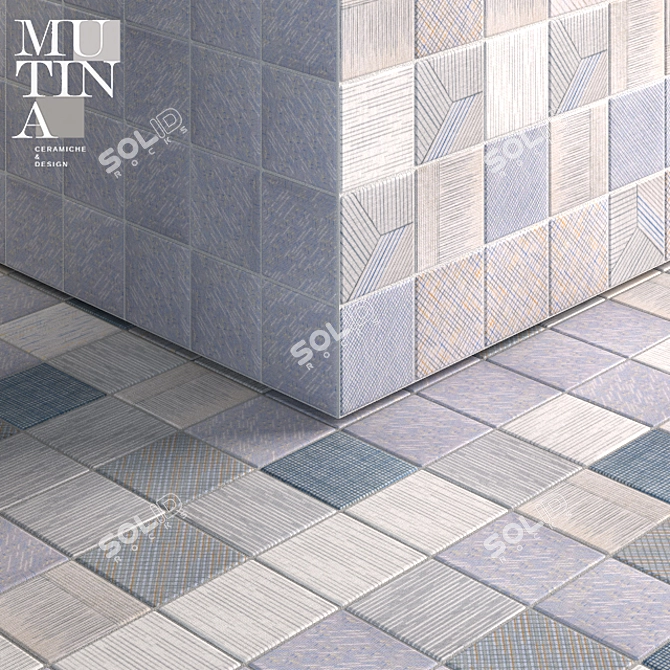 Versatile 3-Pattern Tile Set 3D model image 1