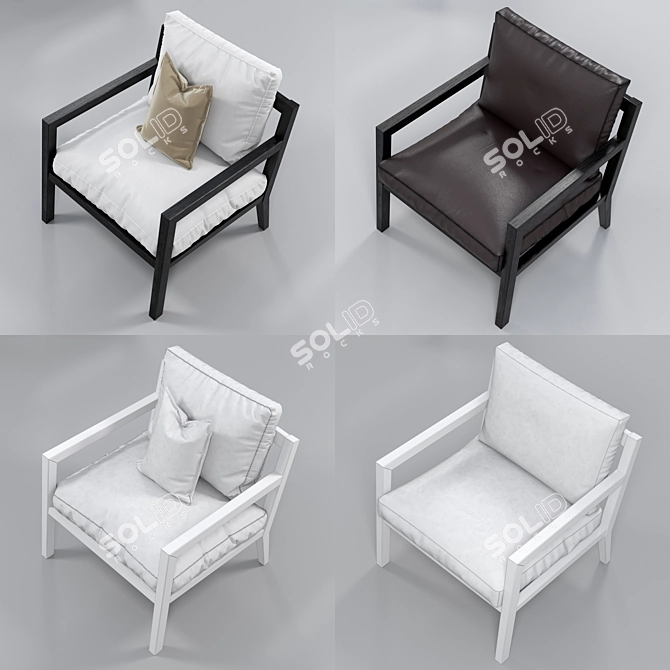 Furninova Karetta Leather Armchair - Elegant & Comfortable 3D model image 3