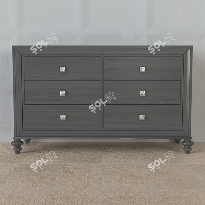 Galiano Chest: Art Deco-inspired, High-quality Material 3D model image 1