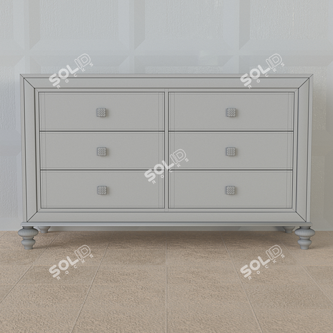 Galiano Chest: Art Deco-inspired, High-quality Material 3D model image 2