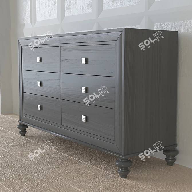 Galiano Chest: Art Deco-inspired, High-quality Material 3D model image 3