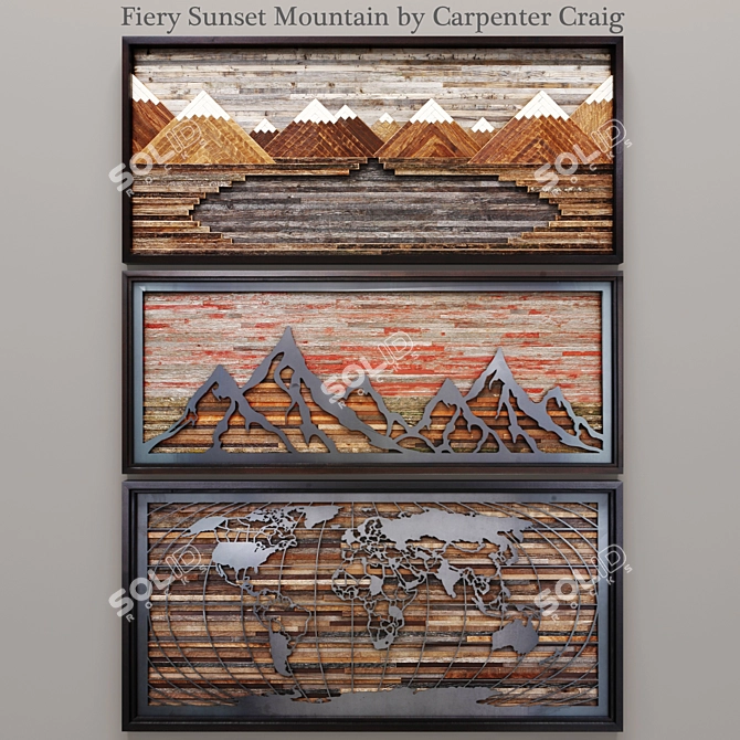 Fiery Mountains: Carpenter Craig's Masterpiece 3D model image 1
