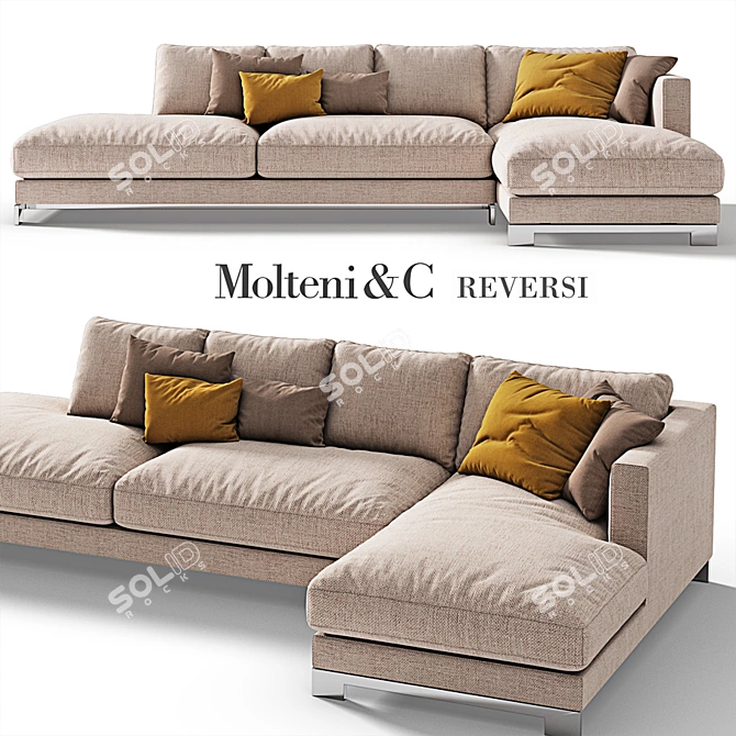Elegant Reversi Sofa: Molteni & C 3D model image 1