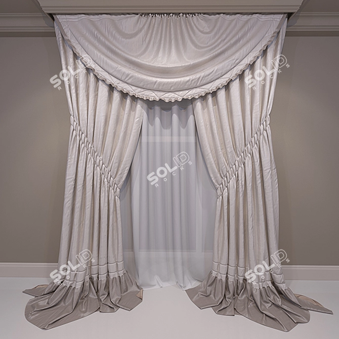 Classic Style Curtain | Corona | 3Ds Max & FBX | 2600x3000mm 3D model image 1