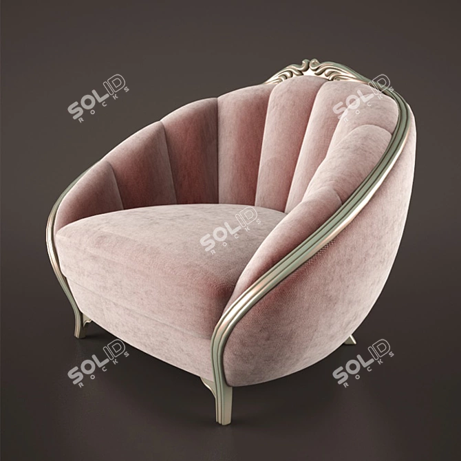 Luxury Gold Paradise Armchair 3D model image 1