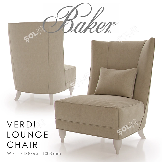 Baker - Verdi Lounge Chair: Stylish and Comfortable 3D model image 1