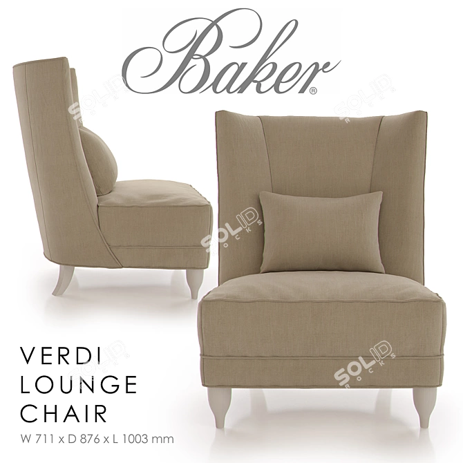 Baker - Verdi Lounge Chair: Stylish and Comfortable 3D model image 2