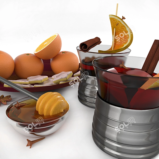 Fireside Bliss Chestnut Mulled Wine 3D model image 2