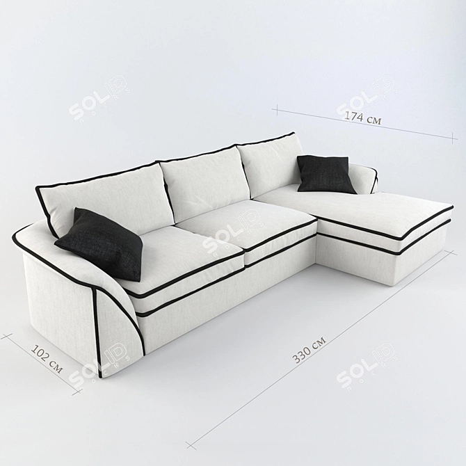 Luxurious Nieri Sofa by Zlatamebel 3D model image 2