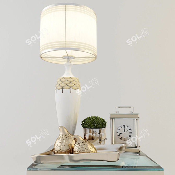 Modern Decor Set with Floor Lamp 3D model image 1