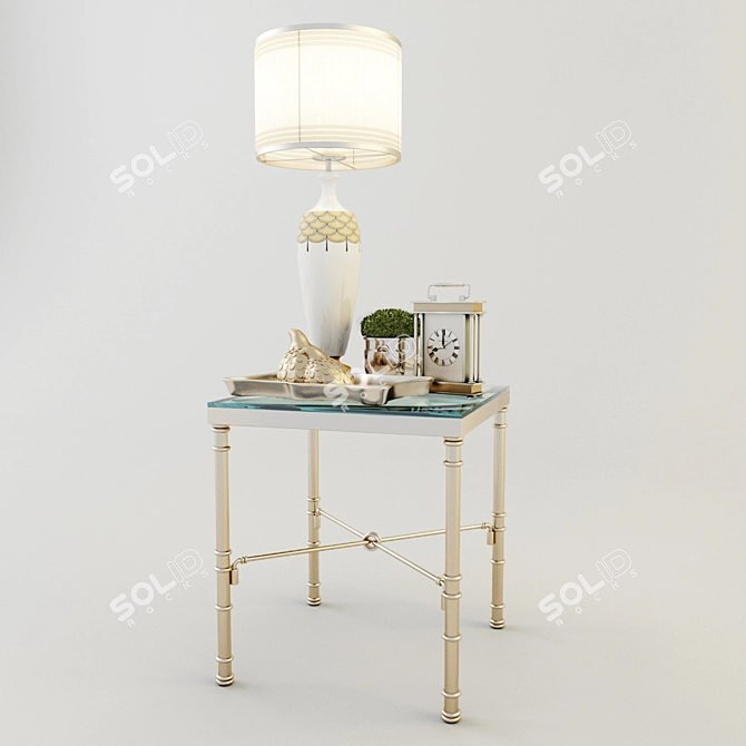 Modern Decor Set with Floor Lamp 3D model image 2