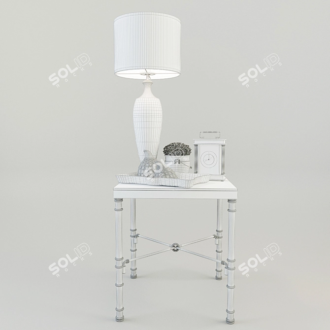 Modern Decor Set with Floor Lamp 3D model image 3