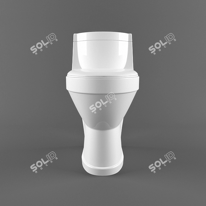 Sleek Flush Toilet Model 3D model image 2