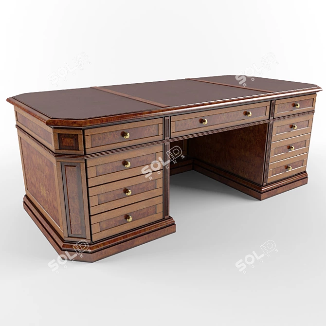 Modern Writing Desk 3D model image 1