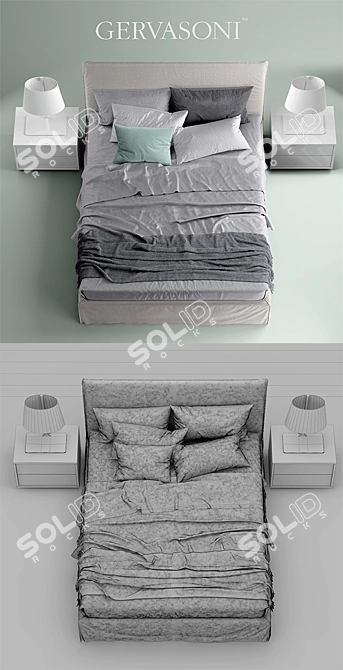 Ghost 80E Bed - Gervasoni's Hauntingly Beautiful Design 3D model image 3