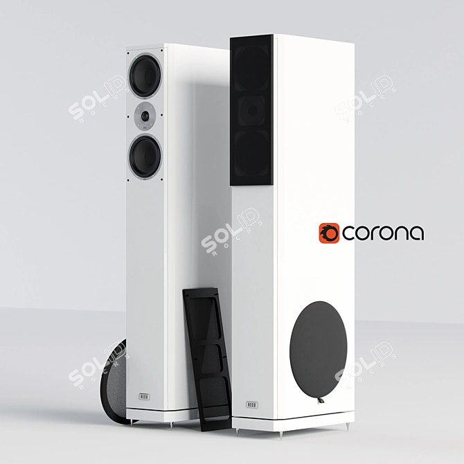 Title: Heco Aleva GT 1002 White: Immersive Floorstanding Speakers 3D model image 1