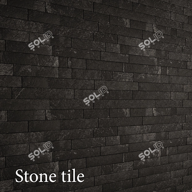 Title: Black Stone Vray Texture Tiles 3D model image 1