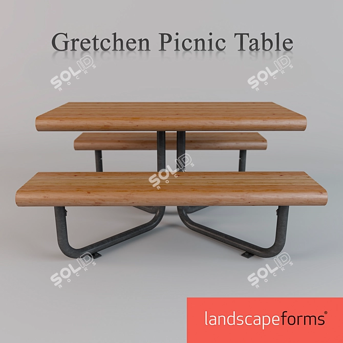 Gretchen Picnic Table: Stylish and Functional 3D model image 1