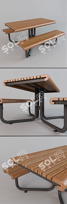 Gretchen Picnic Table: Stylish and Functional 3D model image 2