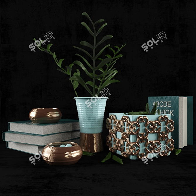 Elegant Home Decor Set 3D model image 1