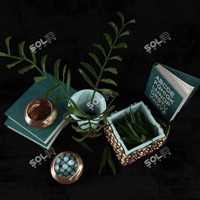 Elegant Home Decor Set 3D model image 2