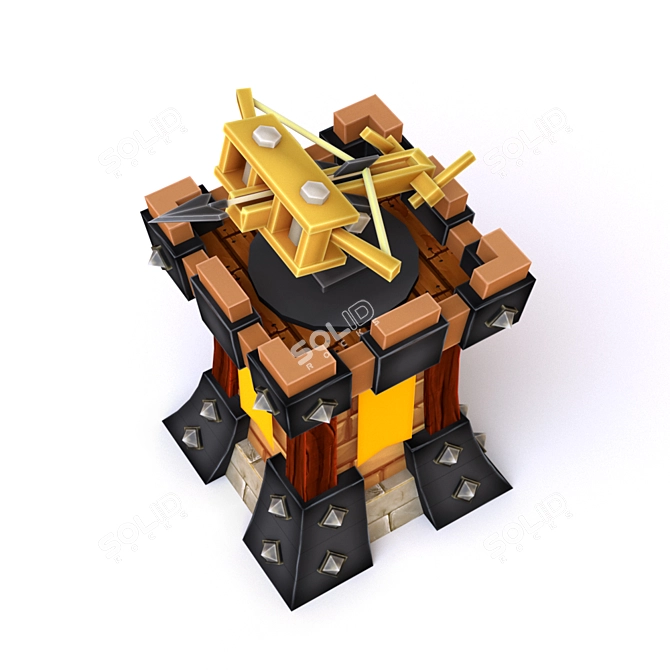 Title: Medieval Ballista Siege Weapon 3D model image 3