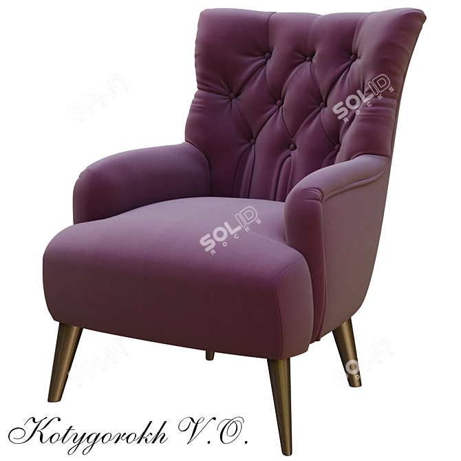 Elegant Maisie Armchair - Comfort Elevated 3D model image 1
