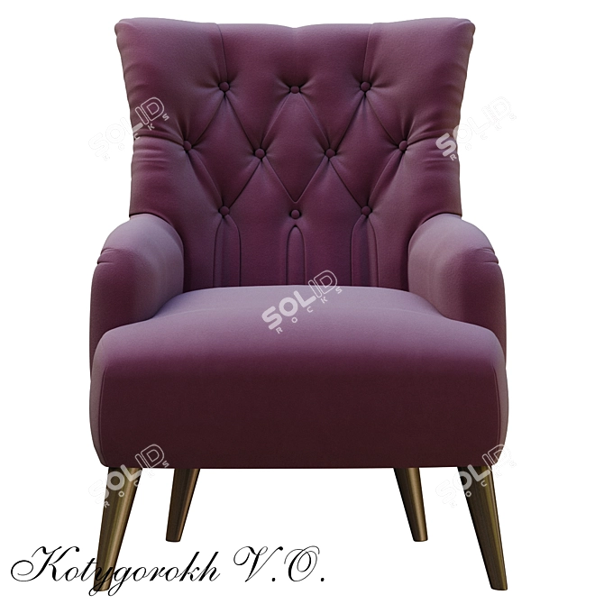 Elegant Maisie Armchair - Comfort Elevated 3D model image 2