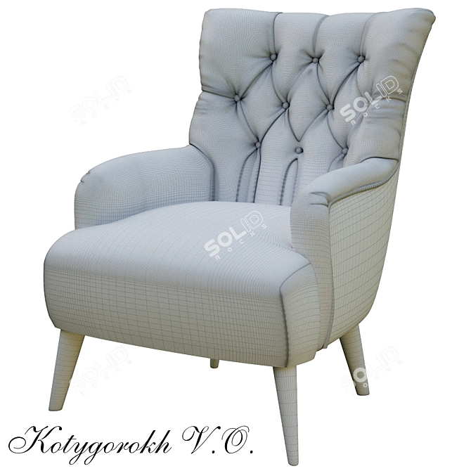 Elegant Maisie Armchair - Comfort Elevated 3D model image 3