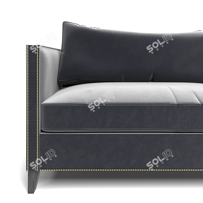 Elegant Gray Velvet Sofa 3D model image 2