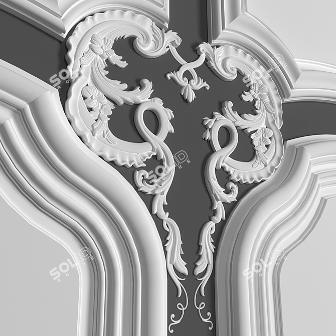 Elegant Stucco Decor 3D model image 2